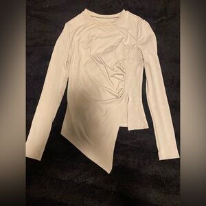 SHEIN light green Asymmetrical Long Sleeve Blouse